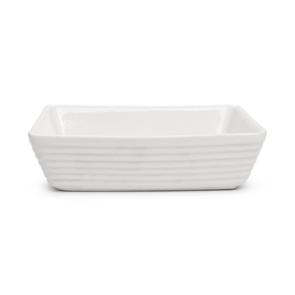 Assadeira Cerâmica Retangular Branco 24cm - A\CASA