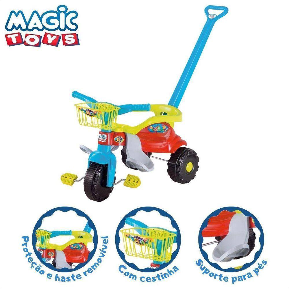 Triciclo Infantil Com Empurrador Bebe Motoca Menino Menina