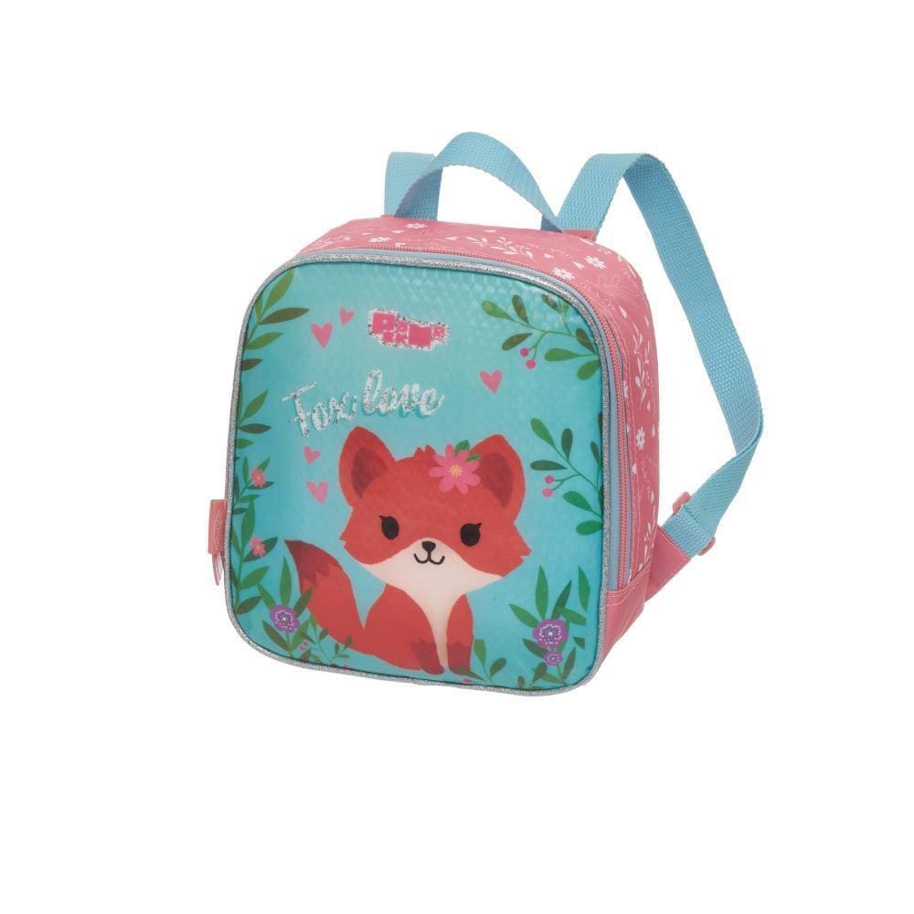Lancheira Pacific Pack Me Fox Love Rosa/Azul 20x23x9cm