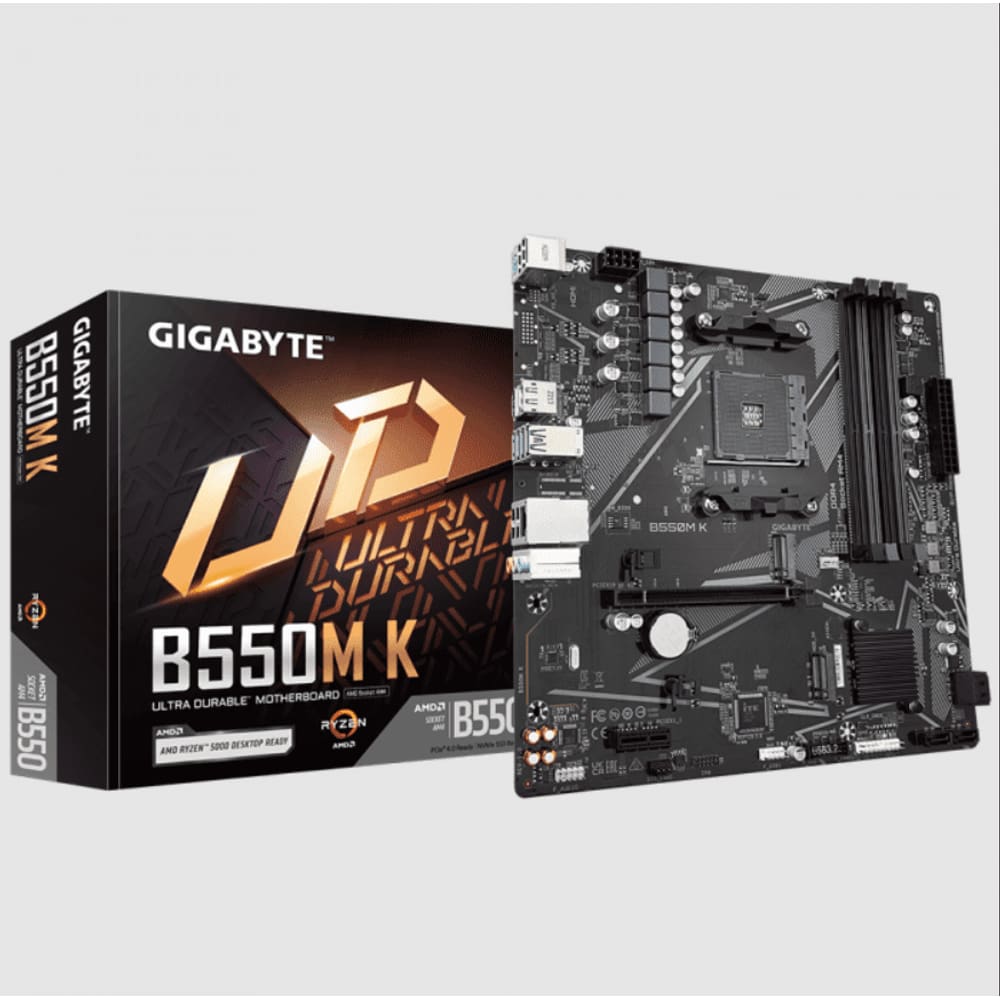 Placa Mae Gigabyte B550M, AM4 4XDDR4(MÁX128GB), 4 Sata, 1 M.2, 2XUSB 3.2, 4XUSB 2.0, 1XHDMI