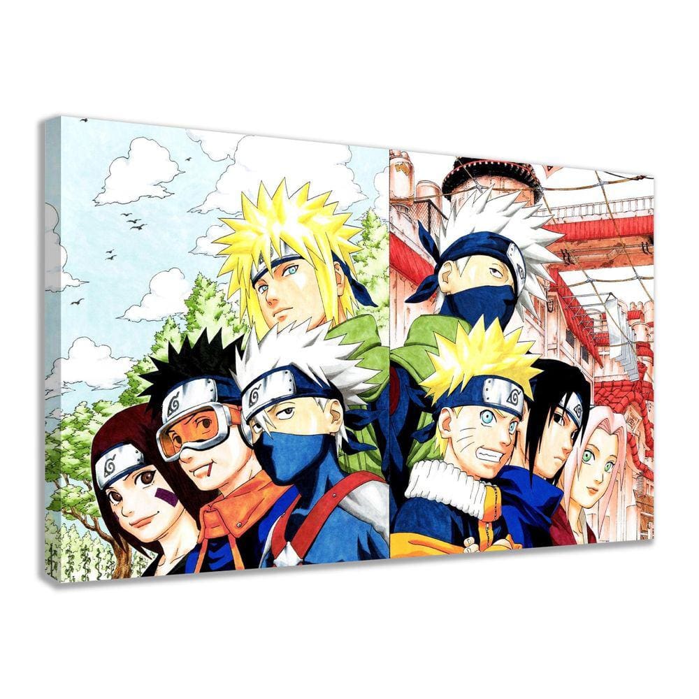 Quadro decorativo anime arte desenho manga naruto time 7