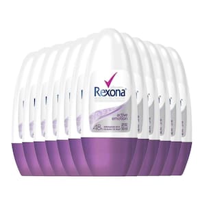 Kit Desodorante Roll On Rexona Active Emotion 50ml - 12 Unidades