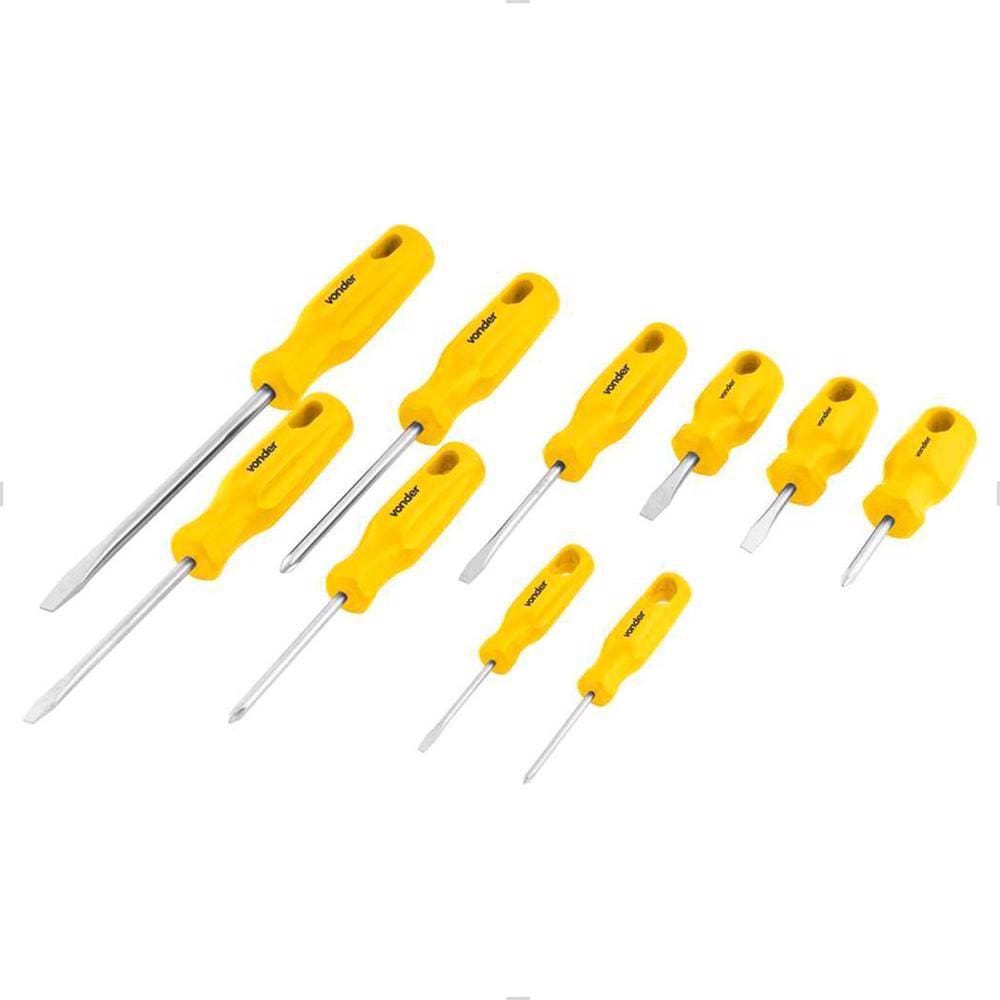 Jogo de Chaves de Fenda/Phillips 10 Peças 3072210000 Vonder