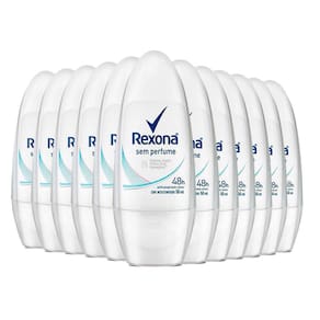 Kit Desodorante Roll On Rexona Sem Perfume 50ml - 12 Unidades