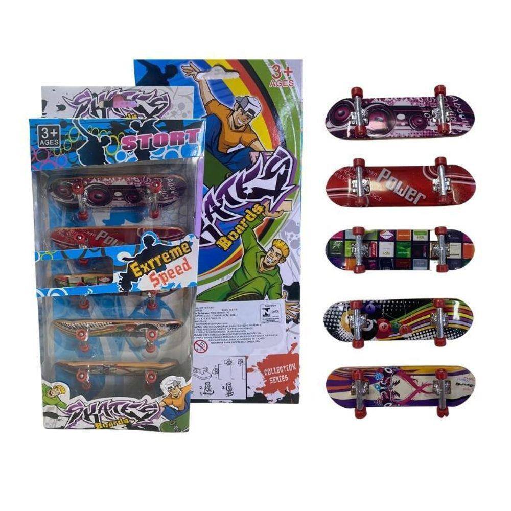 Kit 5 Skate De Dedo Fingerboard Sk8 Truck Lixa Miniatura