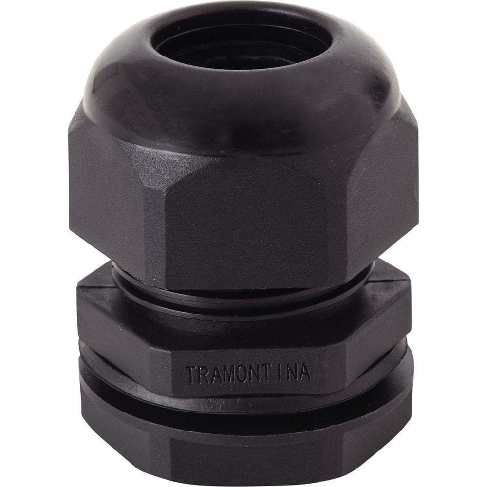 Conector Prensa-cabo 1.1/2 Polegada Tramontina Em Termoplástico Preto Com Bucha Tramontina