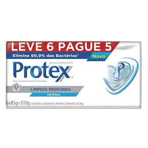 Sabonete Em Barra Protex Limpeza Profunda 85g Leve 6 Pague 5