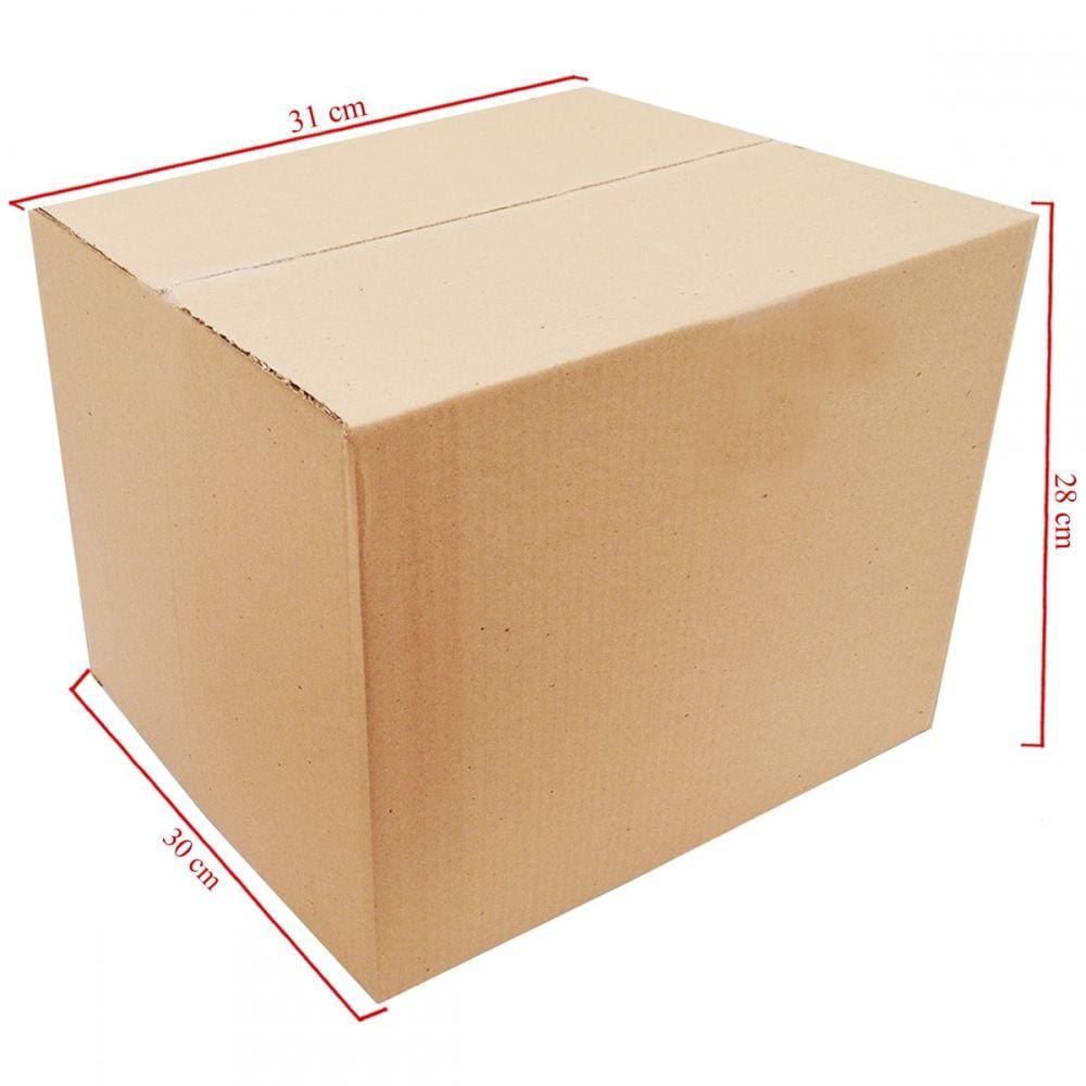 Caixa Para Correio De Papelão Básica 50 Unidades Embalagens 31cm x 30cm x 28cm