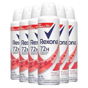 Kit Desodorante Aerosol Rexona Frutas Vermelhas 150ml - 6 Unidades