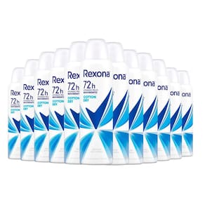 Kit Desorante Aerosol Rexona Cotton Dry Azul 150ml - 12 Unidades