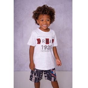 Conjunto manga curta urban bermuda de moletinho estampada Passagem Secreta