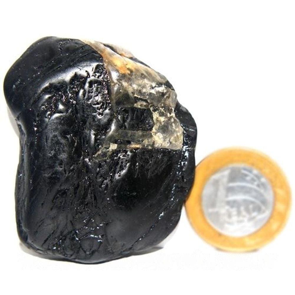 Turmalina Preta Pedra Natural Rolado da Proteção 55m 79g