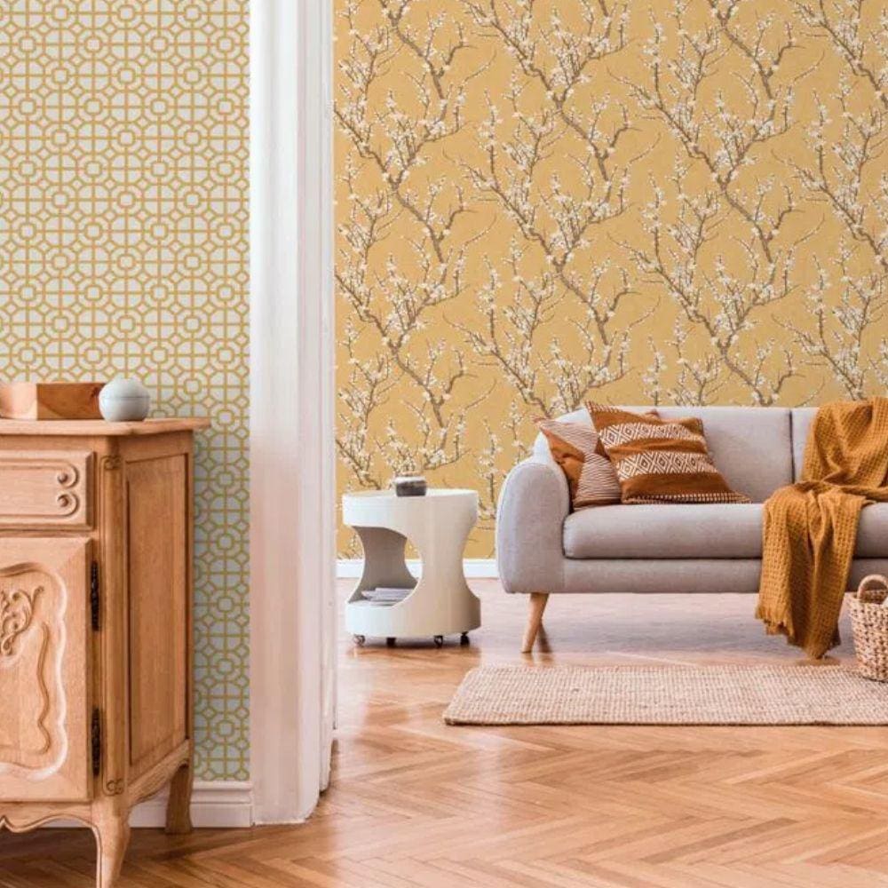 Papel de Parede Hana Floral Amarelo 1903-2