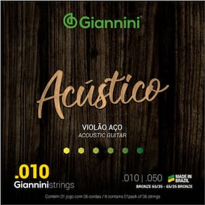 Encordoamento Giannini Geswam Violao Bronze 65/35 0.010