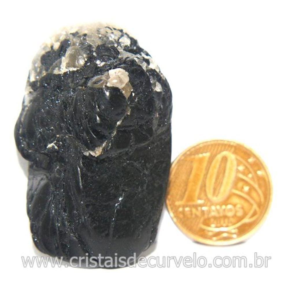 Turmalina Preta Pedra Natural Rolado Para Proteção 43mm 31g