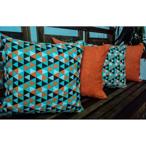 Kit 4 Capas de Almofadas 45x45cm Gorgurinho Triângulos/Oxford Laranja