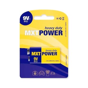 Bateria MXT Super Heavy Duty Zinco 9V 6F22 - AC2749