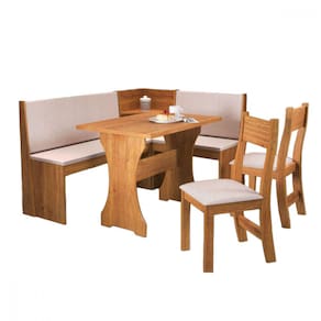 Mesa com Banco Canto Estofado e 2 Cadeiras Golden