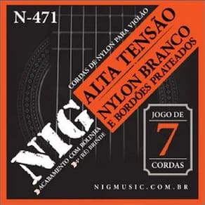 Encordoamento Violao Nig N471 Nylon Branco 7 Cordas C/ Bolinha