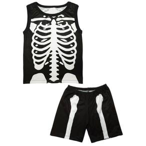 Conjunto Infantil Temático Fantasia Esqueleto Regata e Short