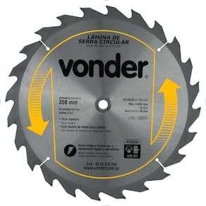Lâmina de Serra Circular com Vídea 350x30mm 24 Dentes Vonder