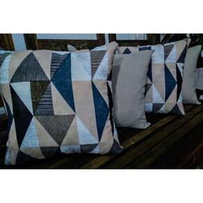 Kit 4 Capas de Almofadas 45x45cm Gorgurinho Geométrico Cáqui/Oxford Cáqui