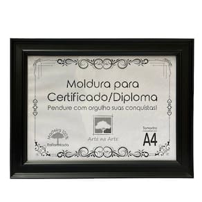 Moldura A4 Quadro Certificado Diploma Premium e Tela Acetato