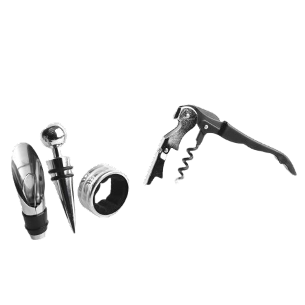 KIT Para Vinho 4 Peças de Inox