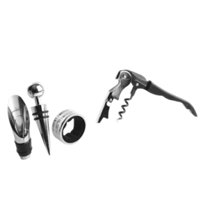 KIT Para Vinho 4 Peças de Inox