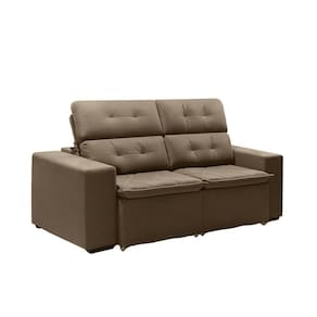 Sofá 3 Lugares Retrátil e Reclinável Ágata Suede 202cm Redenobre