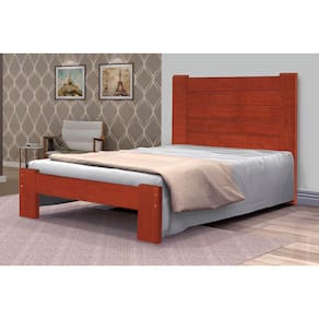 Cama Super King Size Malbec de Madeira Maciça Angelim Pedra/Tauari
