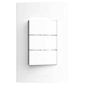 Conjunto 3 Interruptores Simples 10A 250V com Placa 4x2 Inova Pro Alumbra Branco