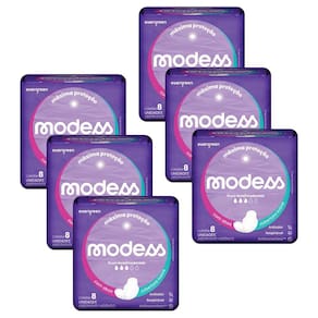 Kit 6 Absorventes Modess Malha Suave com Abas 8un cada