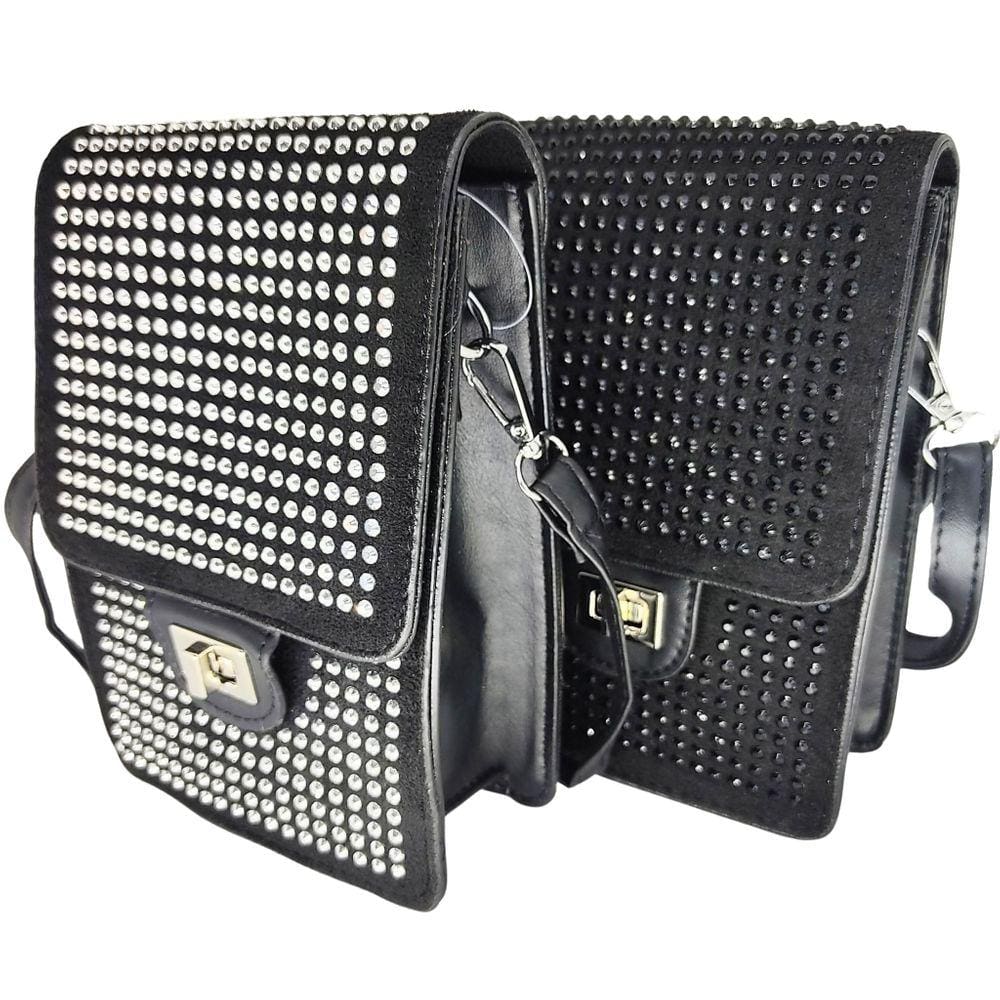 Bolsa feminina transversal porta celular brilho strass luxo