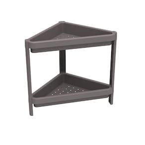 Estante Multiuso Canto com 2 Prateleiras Geo Cinza Mushroom