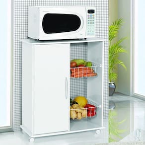 Fruteira com Rodízio 1 Porta 2 Cestas Iana Branco