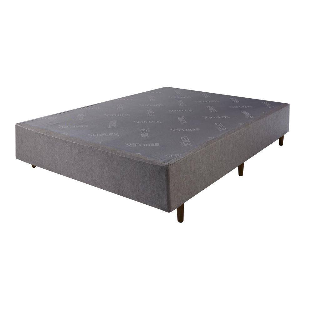 Base Box Casal Serflex Nice 30x138x188cm Cinza