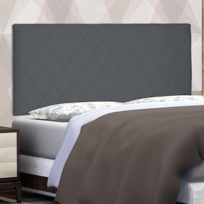 Cabeceira Suspensa Solteiro 90cm Suede Esmeralda Spezzia Cinza