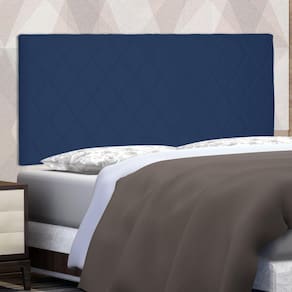 Cabeceira Suspensa Casal 140cm Suede Esmeralda Spezzia Azul Marinho
