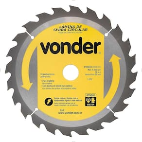 Lâmina de Serra Circular com Vídea 250x30mm 24 dentes Vonder