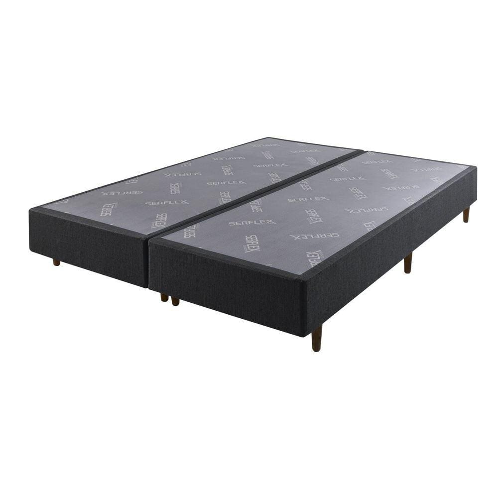 Base Box Casal 138x188cm Afrodite Serflex Cinza