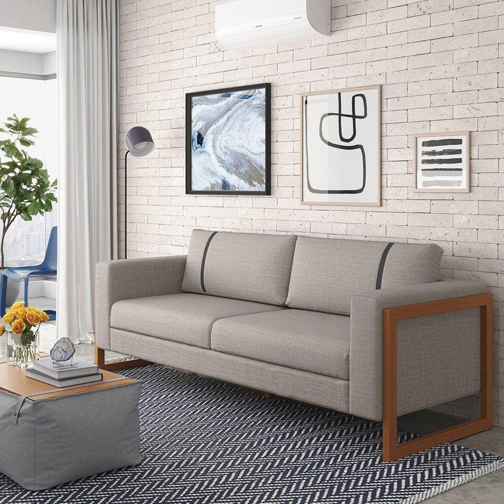 Sofá em Linho 230cm Lin Cru