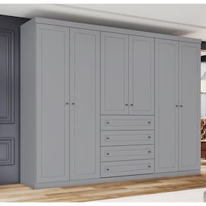 Guarda Roupa Casal 6 Portas 4 Gavetas Americano Henn