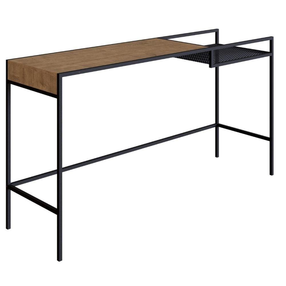 Aparador Dinâmico Industrial York Artesano 140 cm (largura) em MDP Vermont com Nicho Aço Preto