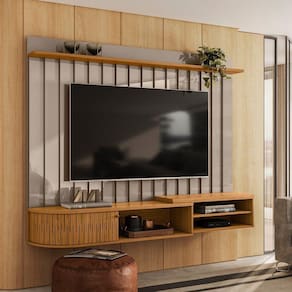 Estante Home para TV até 75 Polegadas Imola Cinza/Marromle