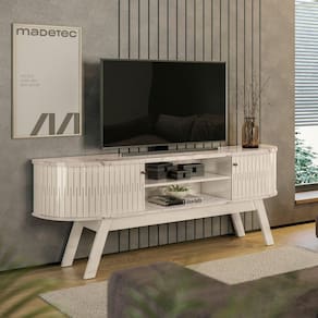 Bancada para TV de até 75 Polegadas Valência Calacata/Off White