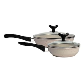 Jogo Frigideiras Branca Antiaderente Marmorizada 16 e 24cm