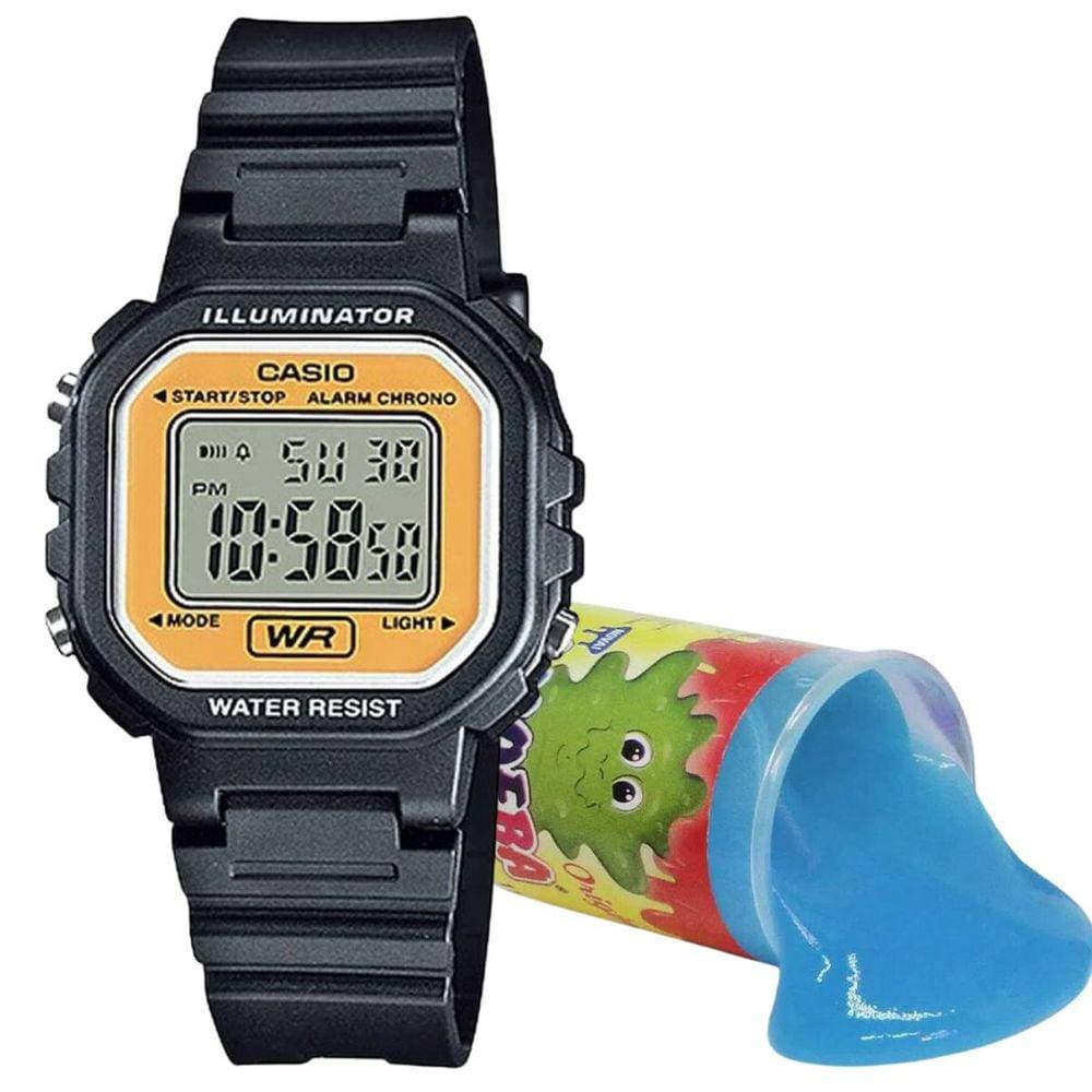 Relógio de Pulso Casio Infantil Digital Standard Preto LA-20WH-9ADF + Brinquedo