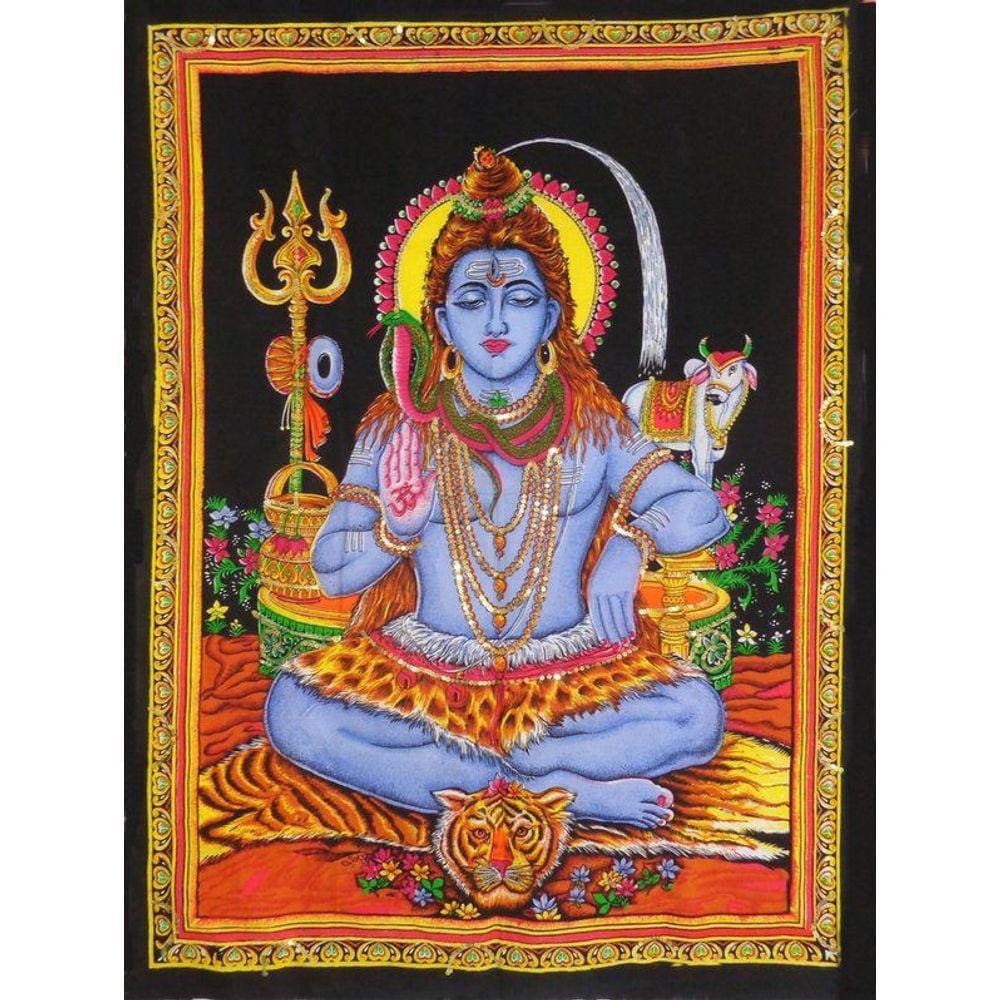Painel Indiano em Tecido - Deus Shiva