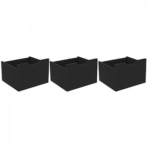Kit 3 Gavetas Organizadoras Qmovi Preto